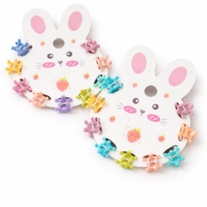 cute bunny mini hair claw clips set – multicolor pack