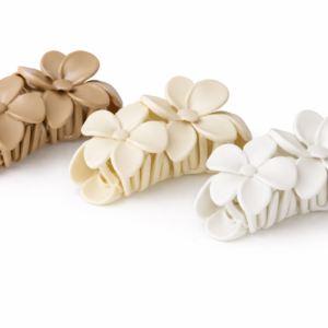 elegant matte floral hair claw clips – soft neutral shades
