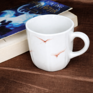 minimalist white marble ceramic coffee mug